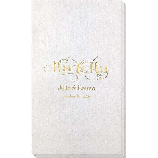 Scroll Mrs & Mrs Bamboo Luxe Guest Towels